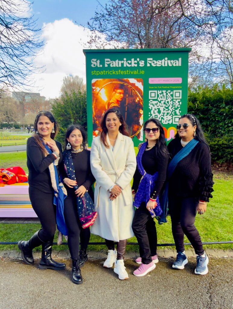 Indian Ladies in Ireland St Patrick's Day celebration